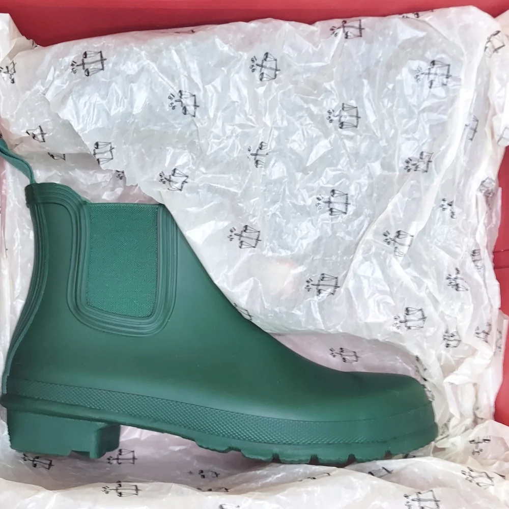 Hunter Original Short Hunter Green Chelsea Rain Boots Women's Size 5M,6M,7M NWT